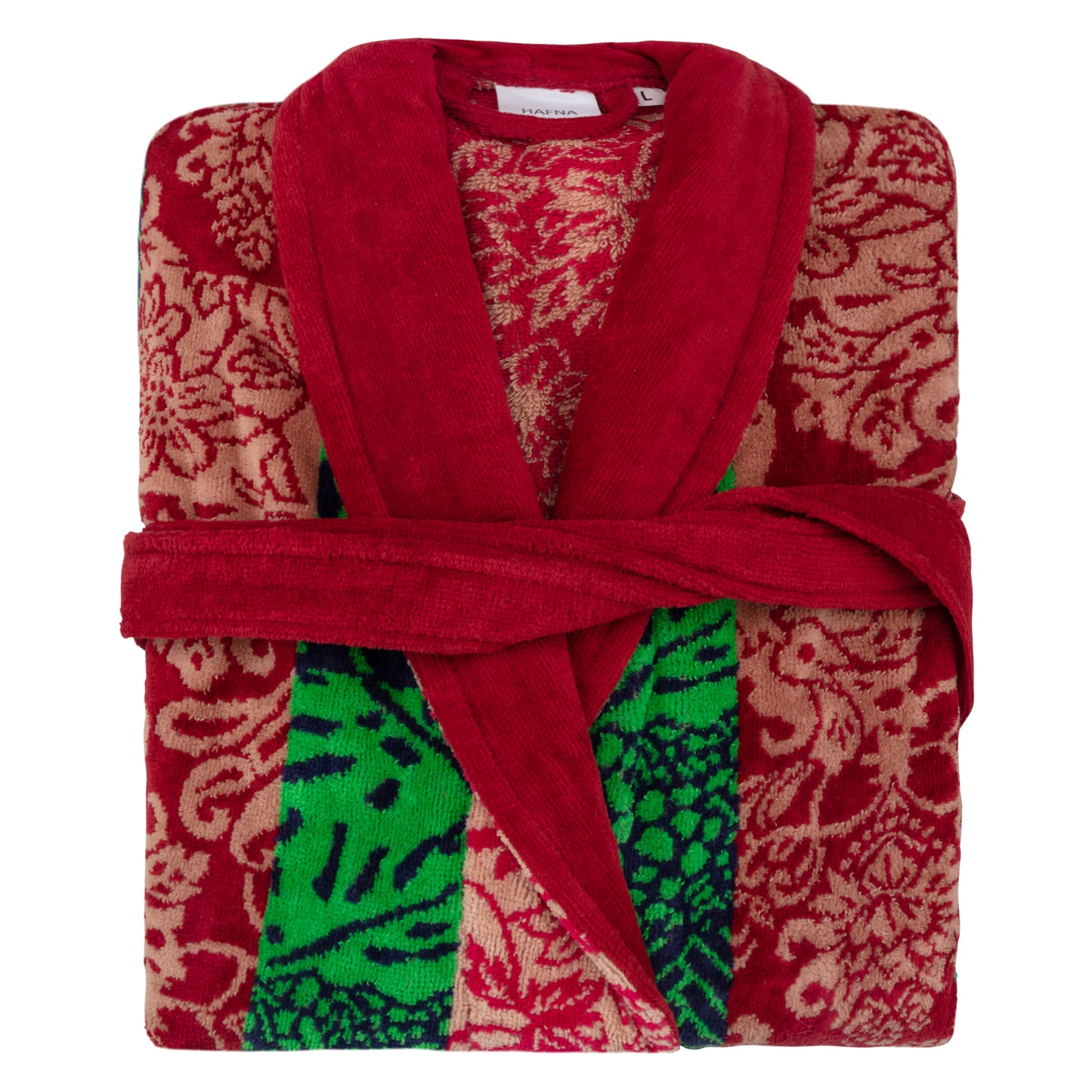 Red Green Multi Colour Bathrobe