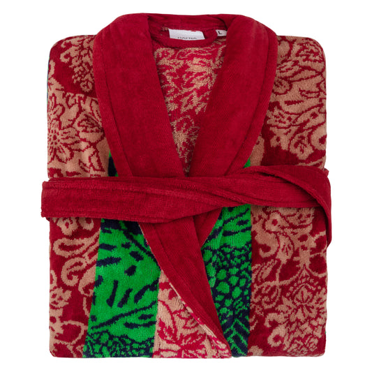 Red Green Multi Colour Bathrobe